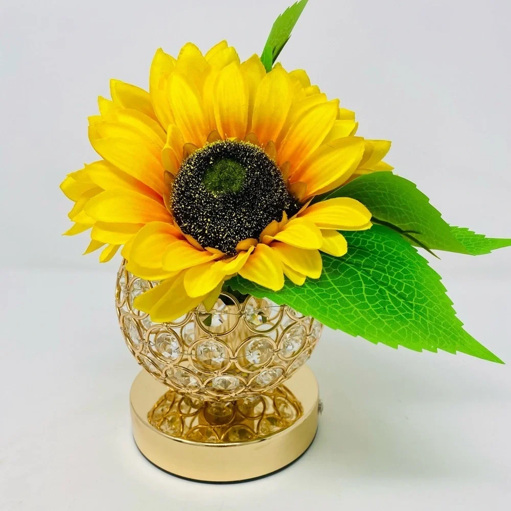 Rose Gold LED Sunflower Centerpiece